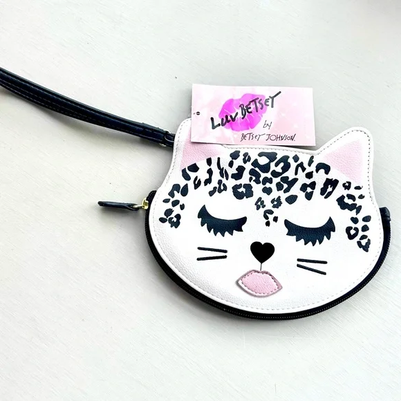 Black and White Cat Face Bag with Leopard Print - Picture 4 of 5